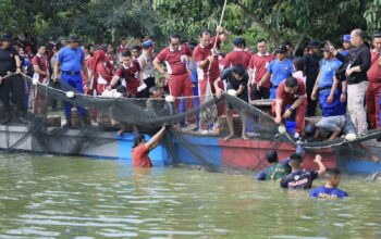 Panen Raya Ikan dan Tebar Bibit Puluhan Ribu Ekor, Polda Sumsel Dukung Penuh Misi Asta Cita